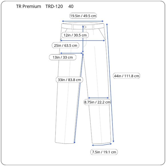 TR Premium Comfort-Fit Casual Stretch Flat Front Blue Chino Pants - Picture 12 of 12